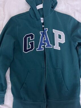 GAP Kids Teal Green Hooded Zip-Up Sweatshirt